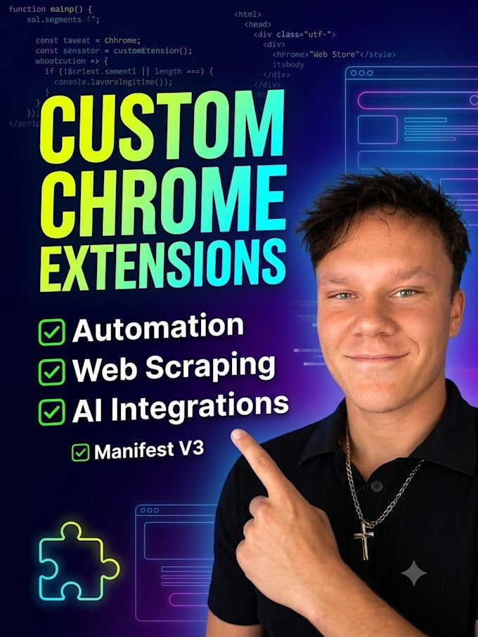 develop a custom chrome extension, web scraper or automation