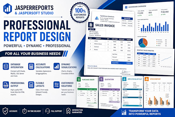 design professional jasper reports and jasper soft studio reports