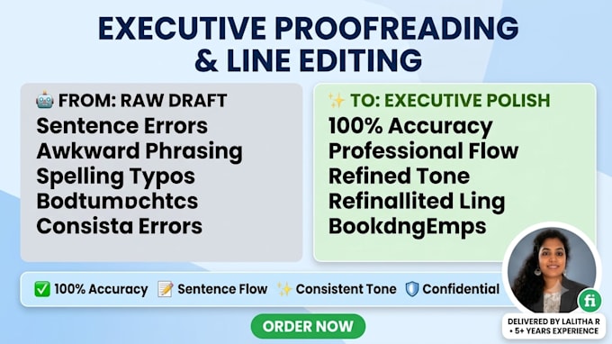 do executive proofreading and line editing