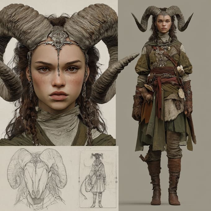 make a character sheet with a unique art style