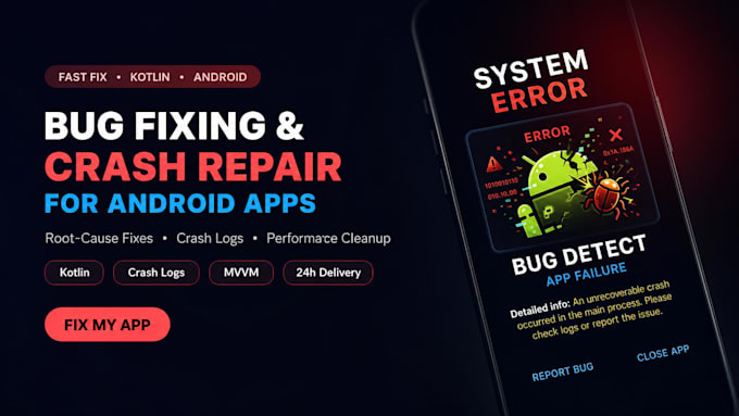 fix bugs, crashes and errors in your native android app