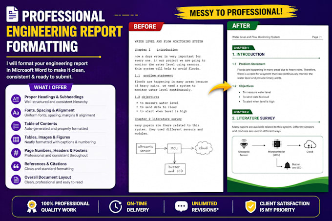 professionally format your engineering report in word