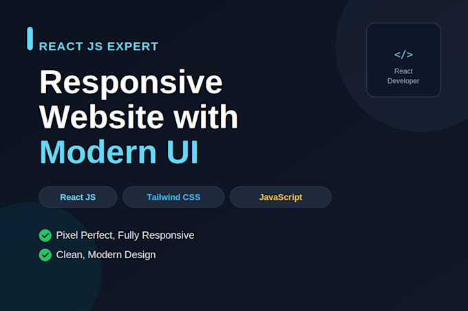 design a responsive react js website or clone any website