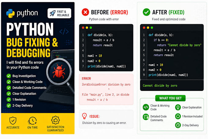 fix python errors and debug python code