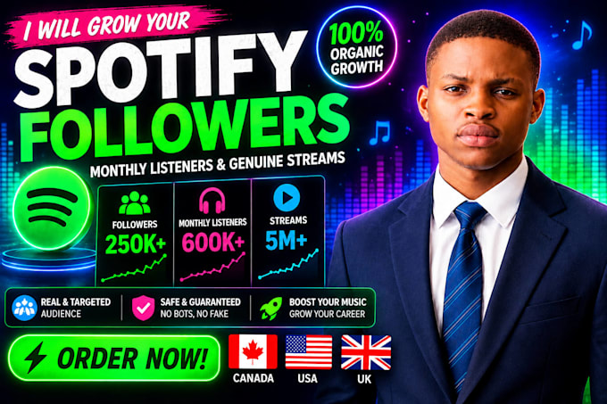 get real active spotify followers organically and spotify streamers