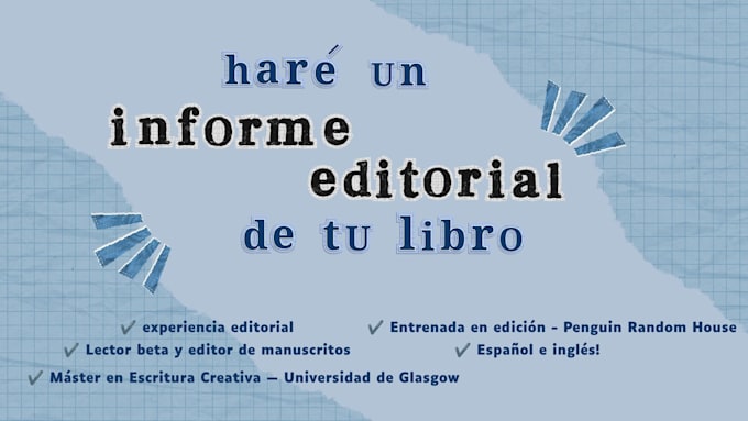 seré tu lector beta y haré un informe editorial de tu libro