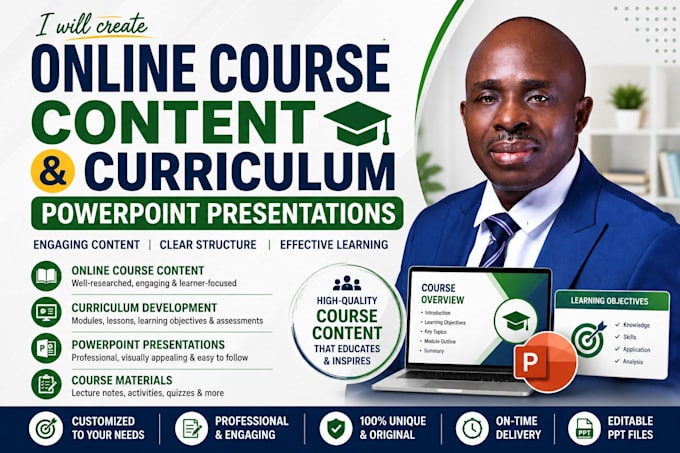 do online course content or curriculum powerpoint presentations