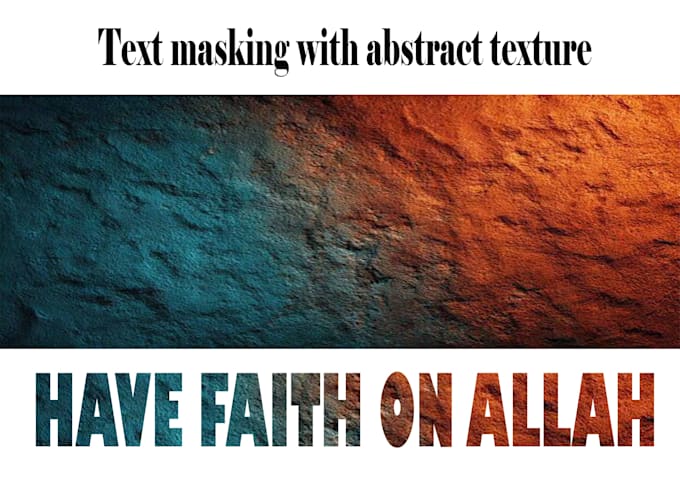 do creative text masking and photo retouching design