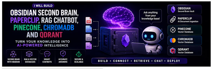 build obsidian second brain paperclip rag chatbot pinecone chromadb qdrant