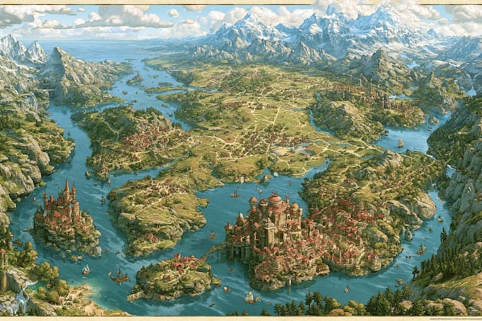 draw fantasy map illustration