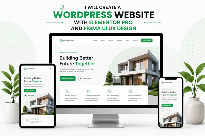 create a wordpress website with elementor pro and uiux design with figma