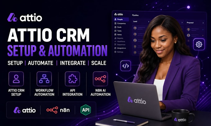 setup attio CRM automate attio workflows API integration and n8n ai automation