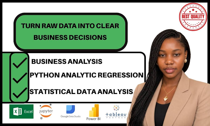 statistical data analysis, python analytics regression, business analysis
