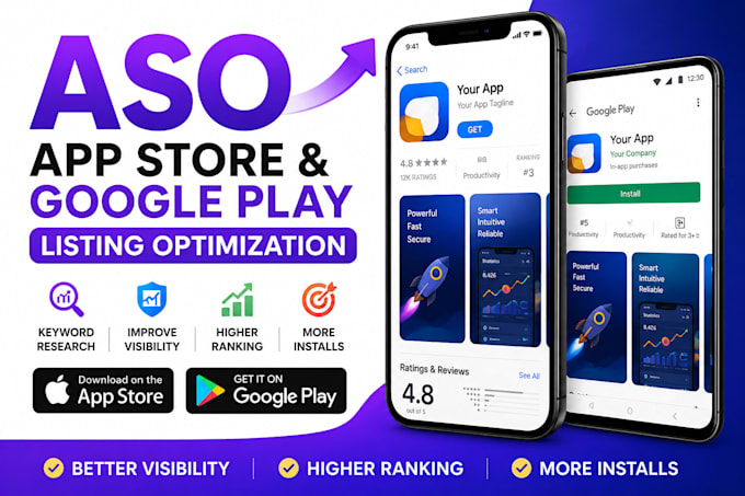 optimize your app store and google play listing for aso