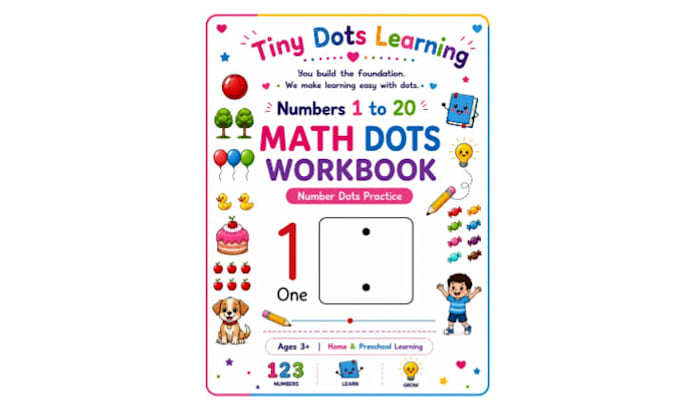 creat kids dots numbers tracing worksheets drawing bundle