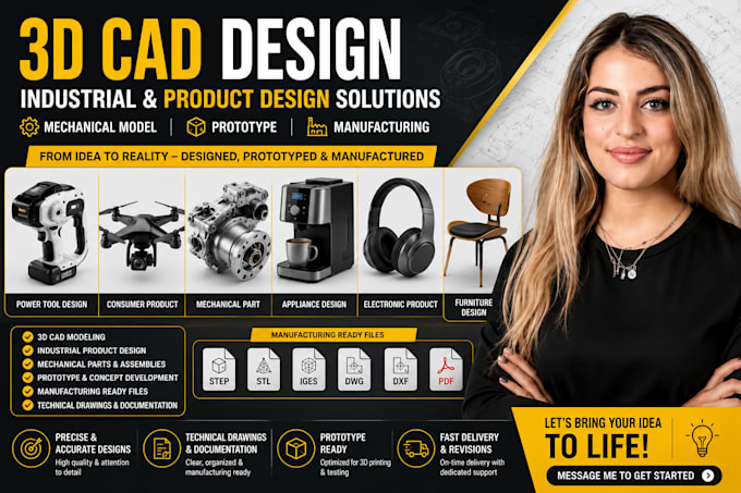 3d cad design industrial product design mechanical model prototype manufacturing