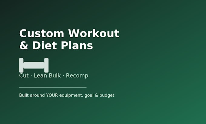 create a personalized workout plan for your goals