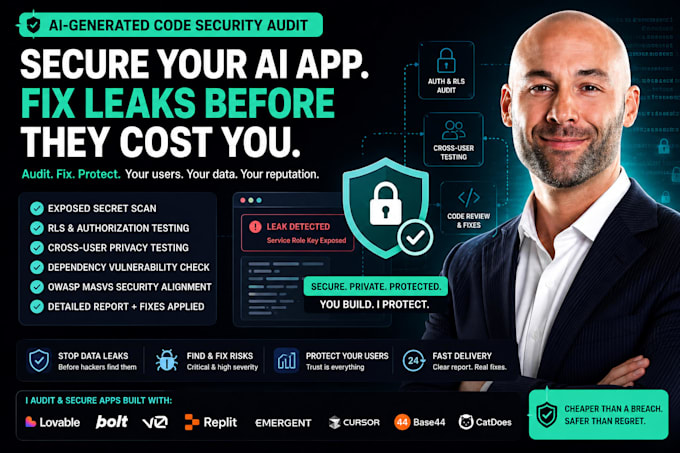 audit and fix security issues in your ai generated vibe coded app