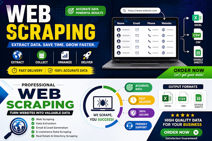 do web scraping, data extraction and email lead generation