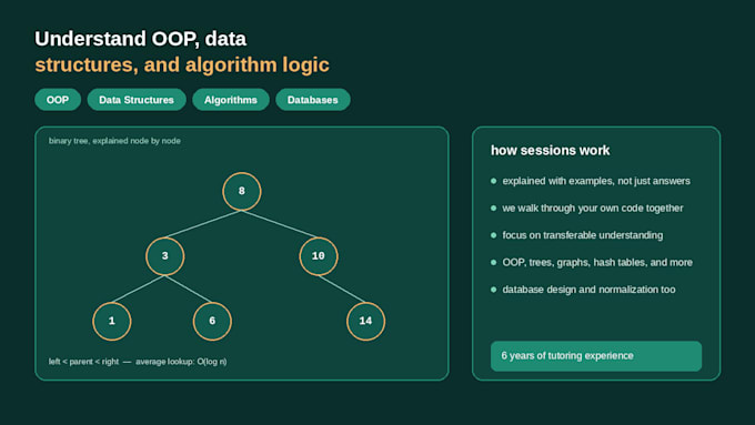help you understand oop data structures and algorithm logic