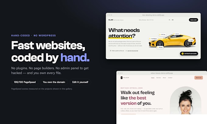 design and build a fast custom coded website for your business