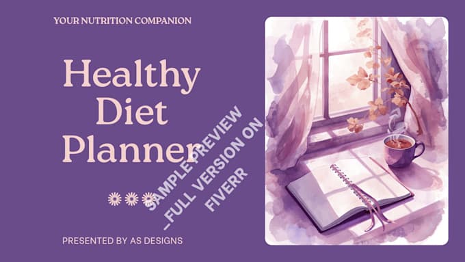 design printable, digital diet and meal planner
