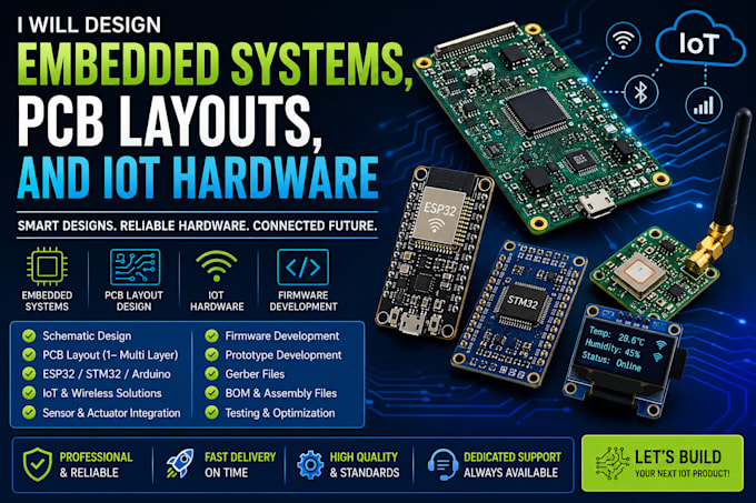design embedded systems, pcb layouts, and iot hardware
