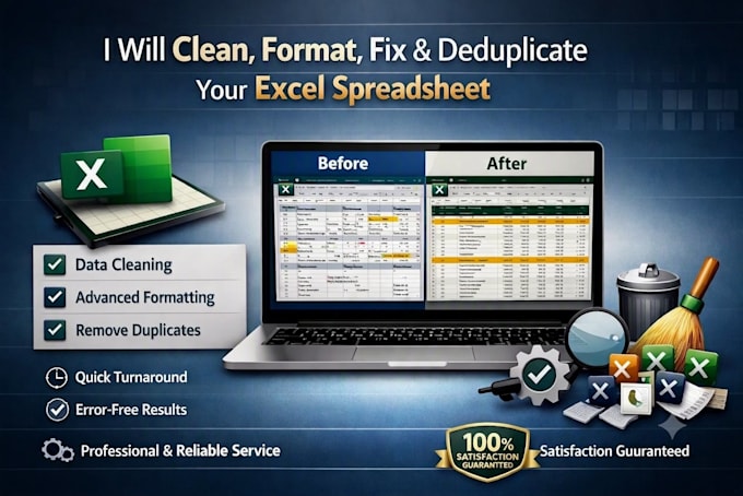 clean, format, fix, and deduplicate your excel spreadsheet