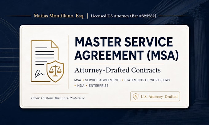 draft a customized msa and service agreement for your