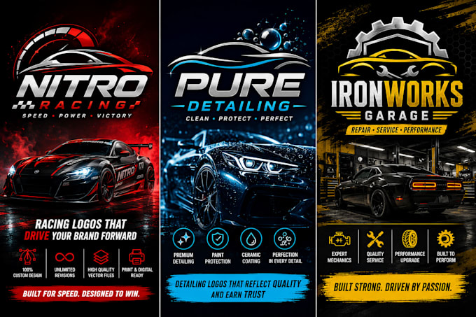 design auto detailing , racing and automotive logo