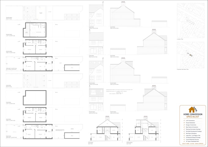 create UK planning permission and permitted  drawings