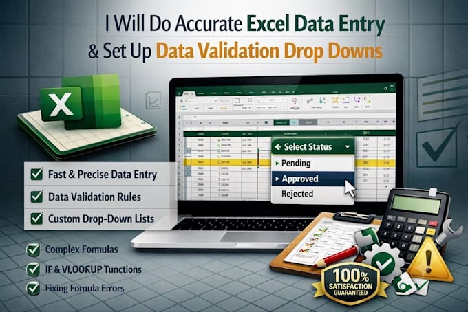 do accurate excel data entry and setup data validation drop downs