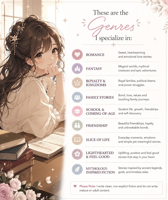 write and develop your fantasy, romance, or lighthearted story