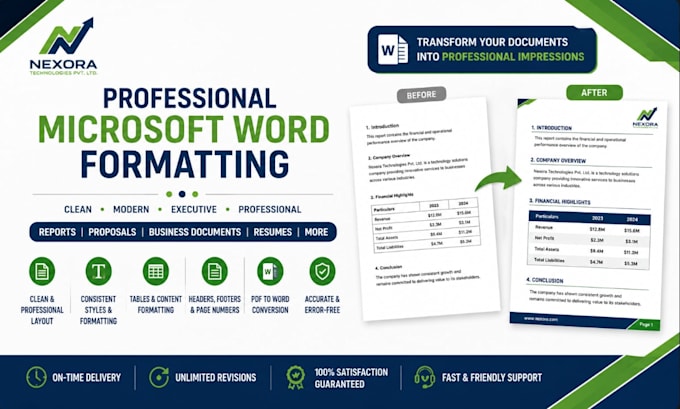professionally format microsoft word documents