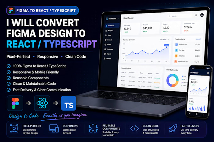 convert your figma design to react and typescript