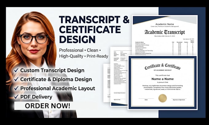 design professional college, school, universities transcript and ged certificate