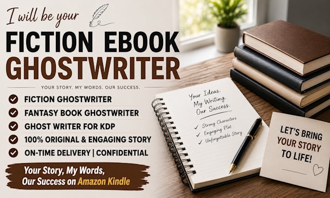 be fiction ebook ghostwriter, fantasy book ghostwriter, ghost writer for KDP