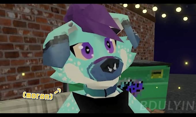 create ps1 ps2 psx 3d lowpoly furry vtuber avatar, lowpoly vtuber environemnt