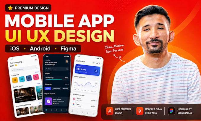 create figma app design for mobile app UI UX