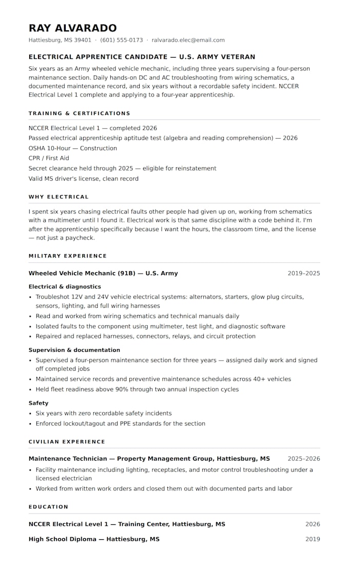 write your skilled trades and blue collar resume