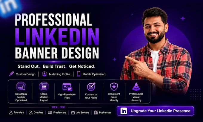 design a linkedin banner and personal profile branding