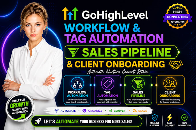 do gohighlevel workflow, tag automation, sales pipeline and client onboarding