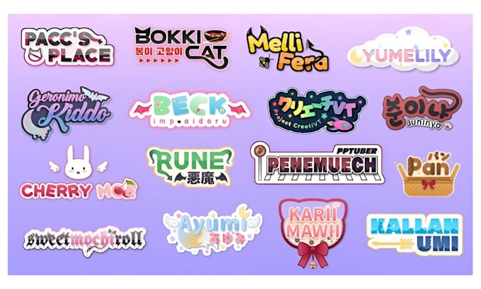 create custom vtube logo,  kawaii characters, chibi stickers and mascots