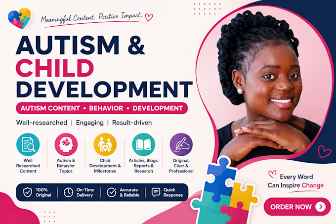 write professional autism and child development content