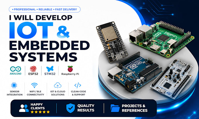 program arduino, esp32, stm32 and raspberry pi iot projects