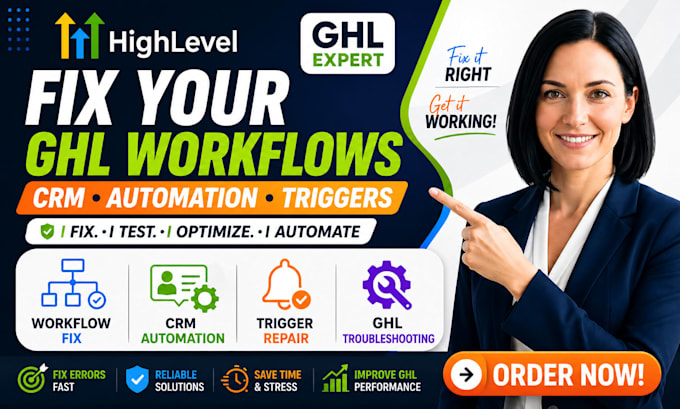 fix gohighlevel workflows, CRM automation and triggers