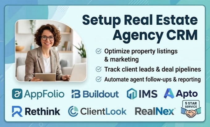 do real estate agency crm appfolio buildout ims rethink clientlook realnex apto