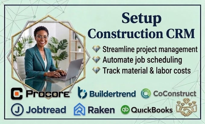 setup construction crm procore buildertrend coconstruct jobtread raken quickbook