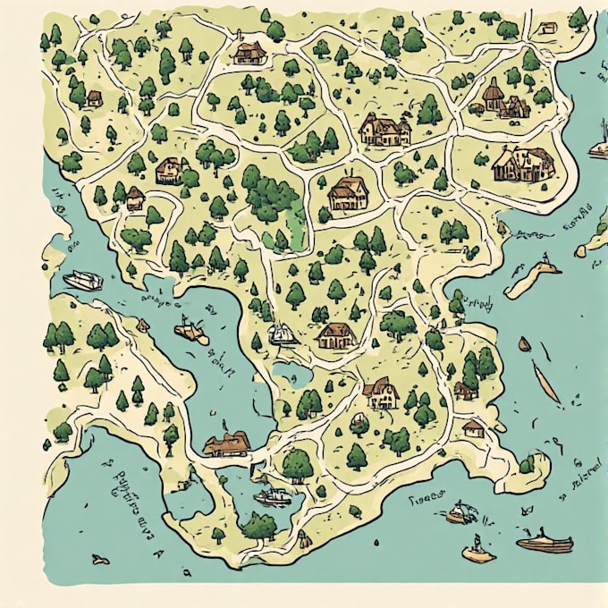 make unique hand drawn map vector illustration