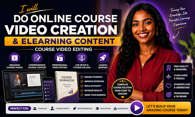 do online course video creation, elearning course content,course video editing